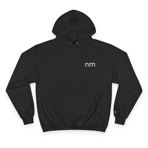 BLACK  hoodie with 'nm' logo 