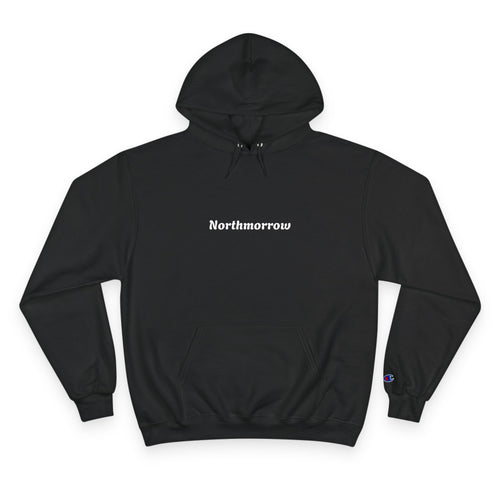 Black hoodie with 'Always His' text on a white background