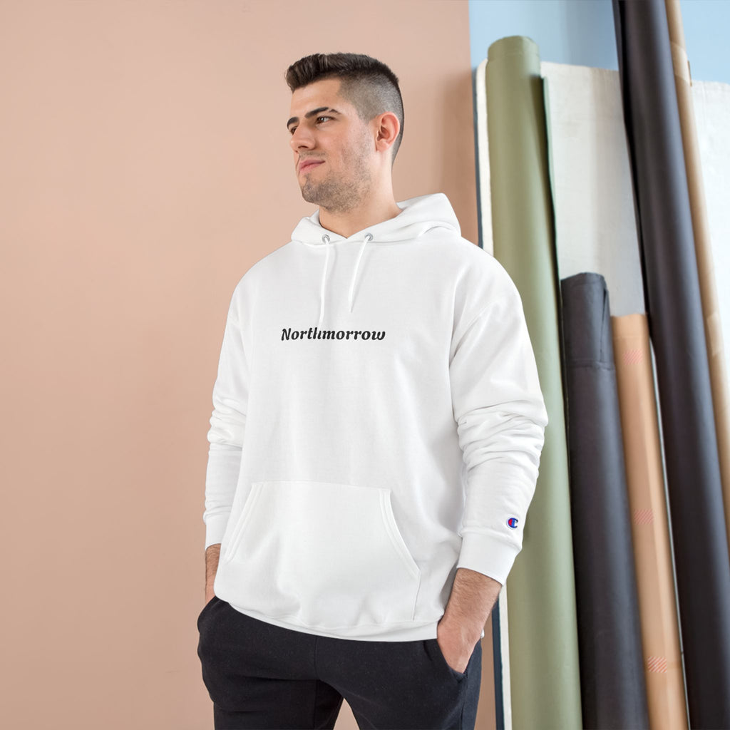 Man wearing a white hoodie