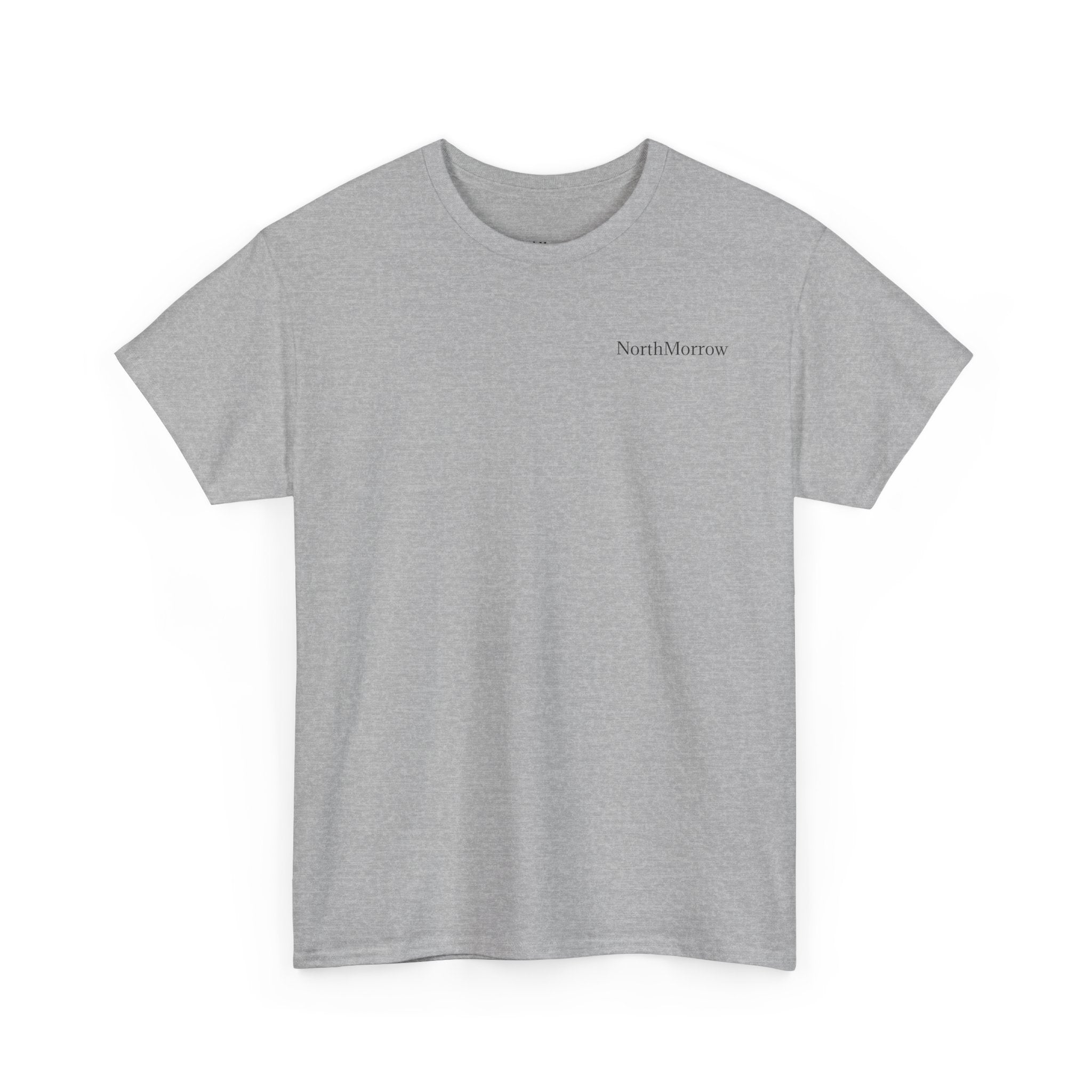 front view of the gray t shirt