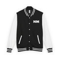 Black and white varsity jacket with embroidered logo NM