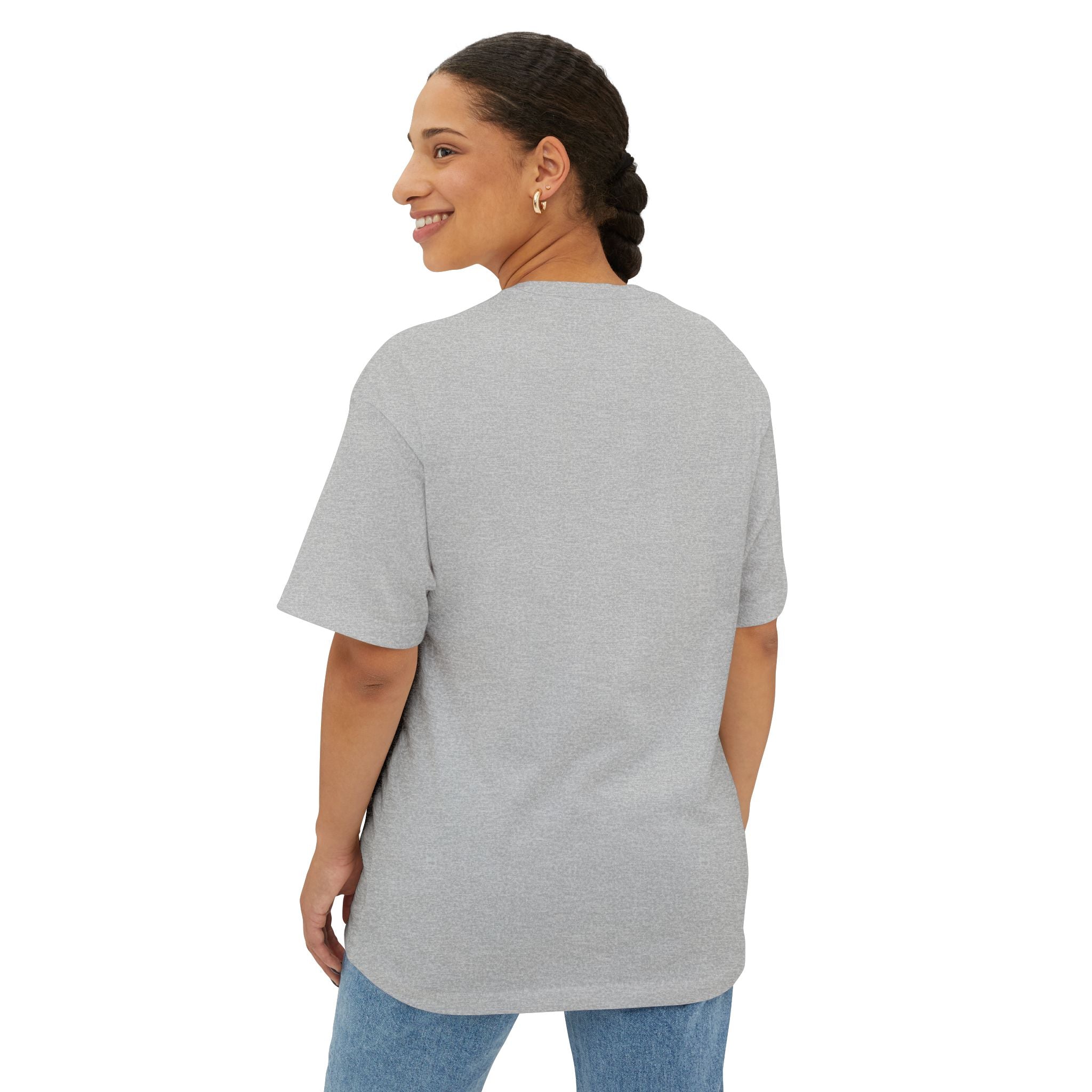 back view of the gray t-shirt